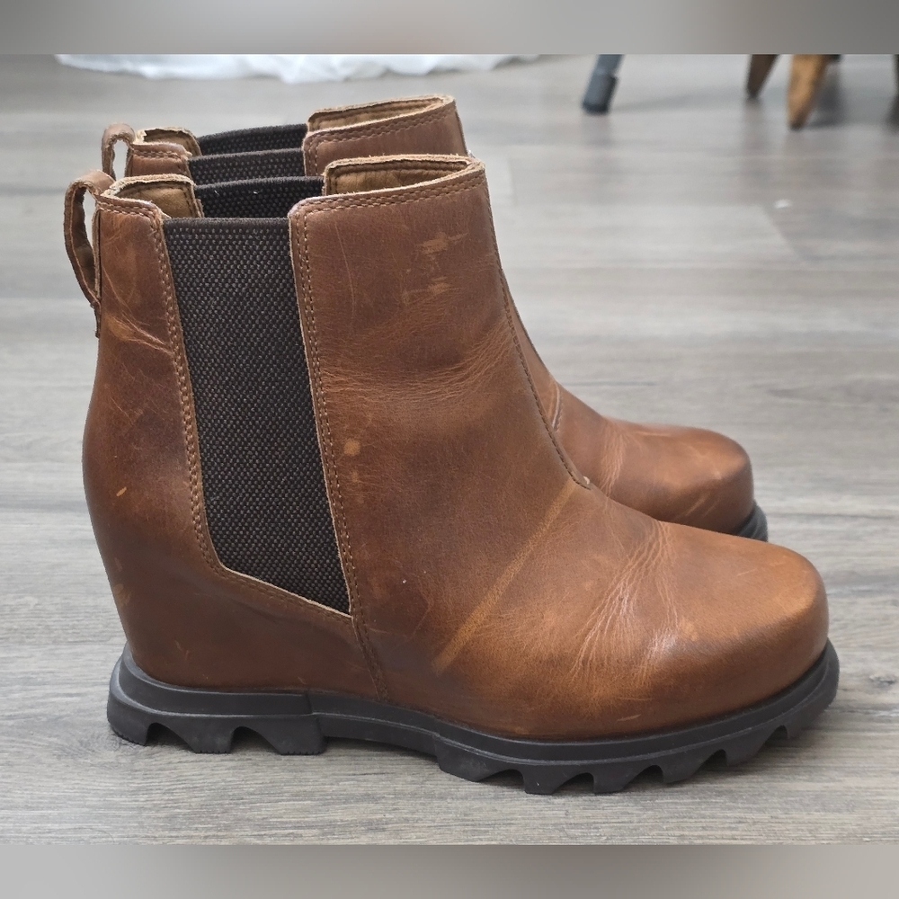 Sorel Joan Of Arctic III Chelsea Boot Brown Womens 7.5 Wide Leather Ankle